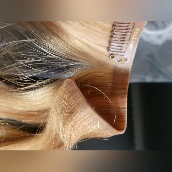 Bellami Human Hair seam silk balayage Blonde Clip ins extensions 20in 180g